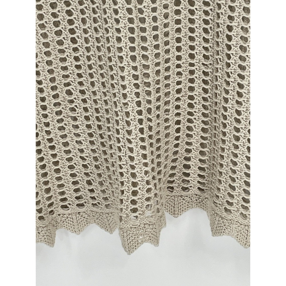 Retro Threads Crochet Sweater Womens XL Beige Open Knit Bell Sleeve Boho Hippie - Picture 2 of 10